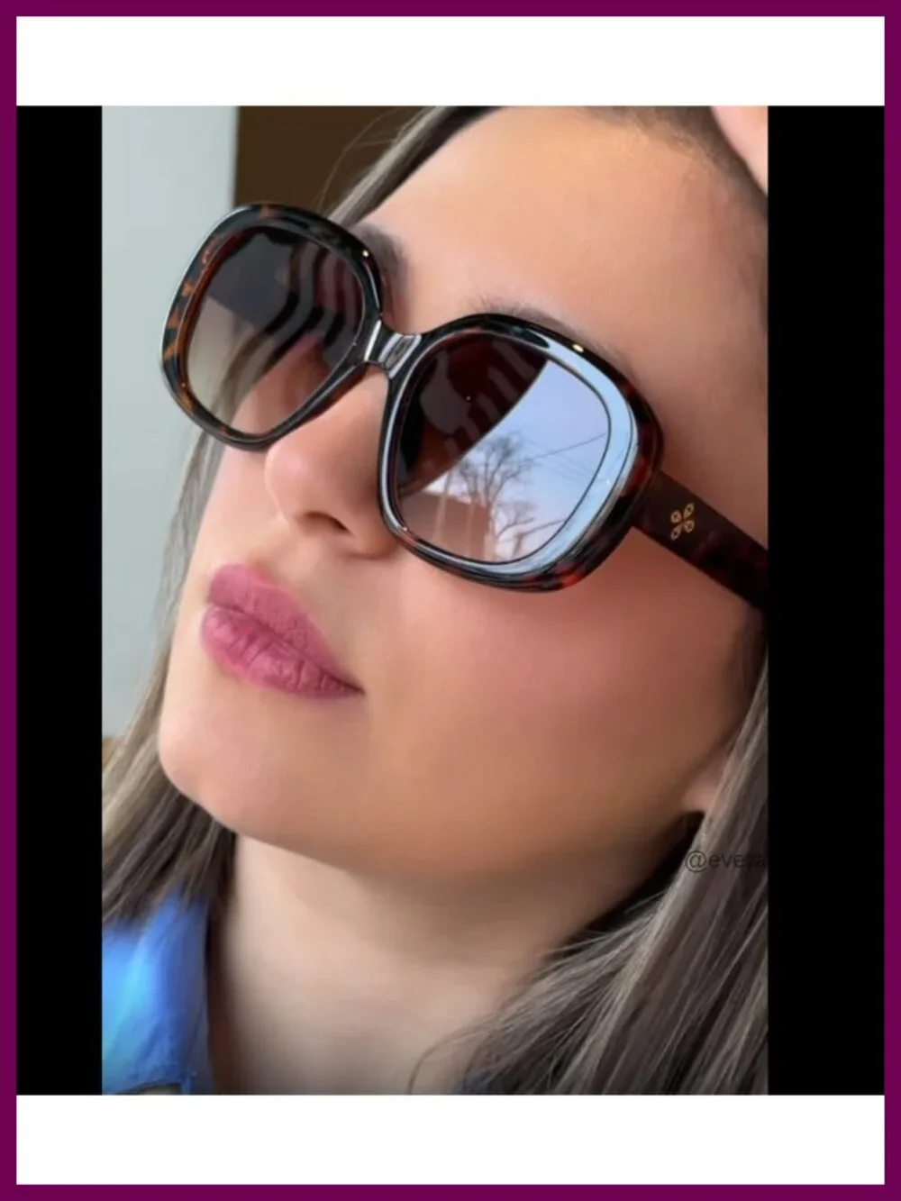 Oversized Square Sunglasses for Women TR90 Frame UV400 Blue Light Protection